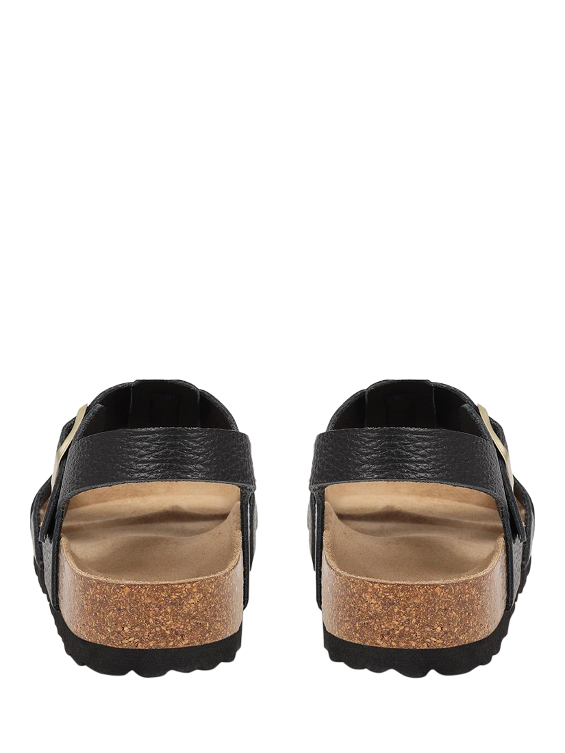 Product image 3 of 5, which shows Jones Bootmaker Jean Leather Open Toe Buckle Sandals, Black, 3
