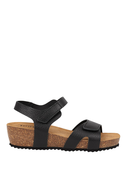 Jones Bootmaker Joanie Leather Open Toe Sandals, Black