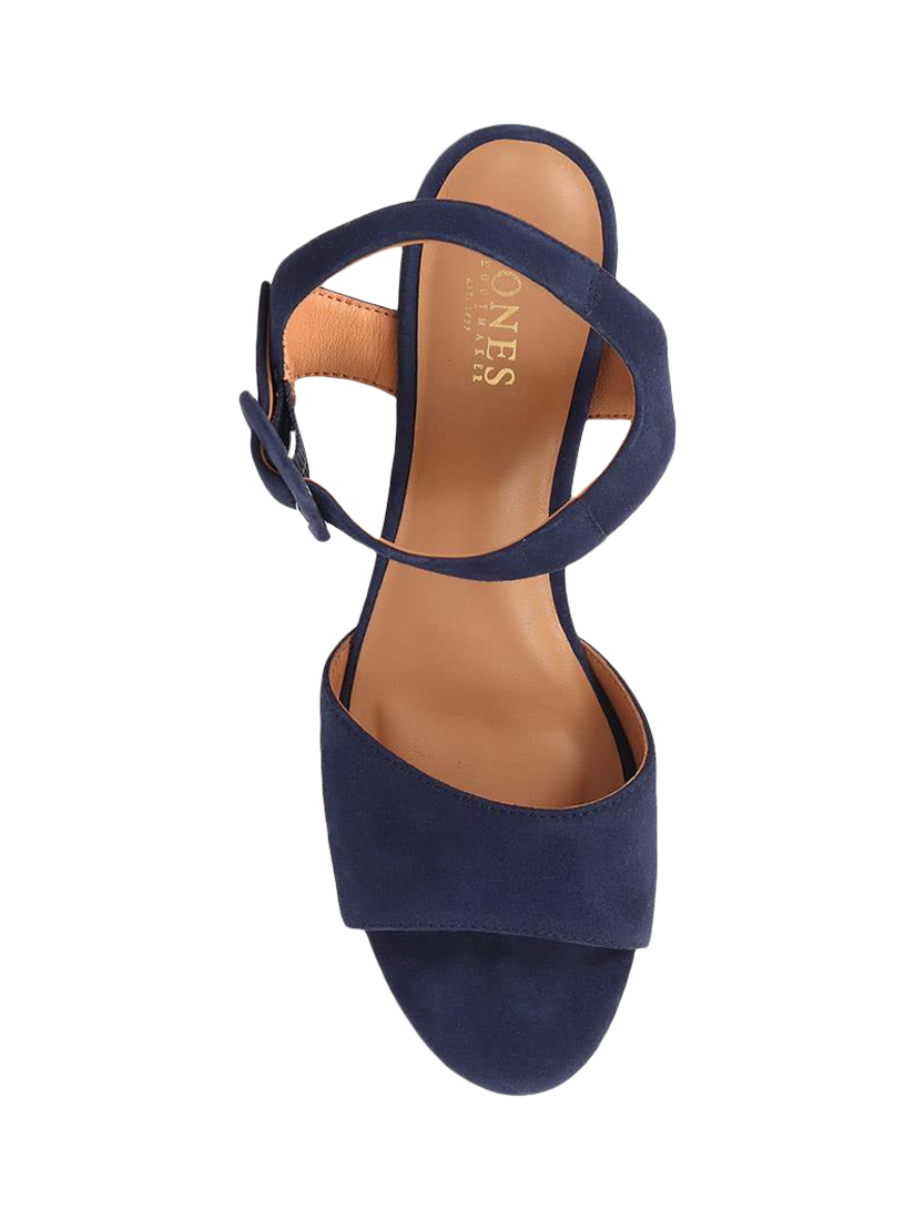 Product image 4 of 5, which shows Jones Bootmaker Grazina Leather Wedge Heel Sandals, Navy, 3