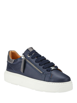 Jones Bootmaker Paulina Leather Chunky Trainers - view 2, Navy