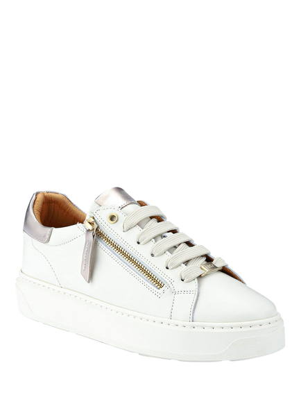 Jones Bootmaker Paulina Leather Chunky Trainers - view 2, Cream