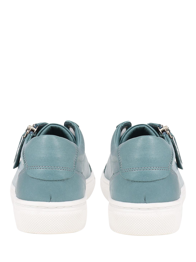 Product image 3 of 5, which shows Jones Bootmaker Padova Leather Lace-Up Trainers, Teal, 3