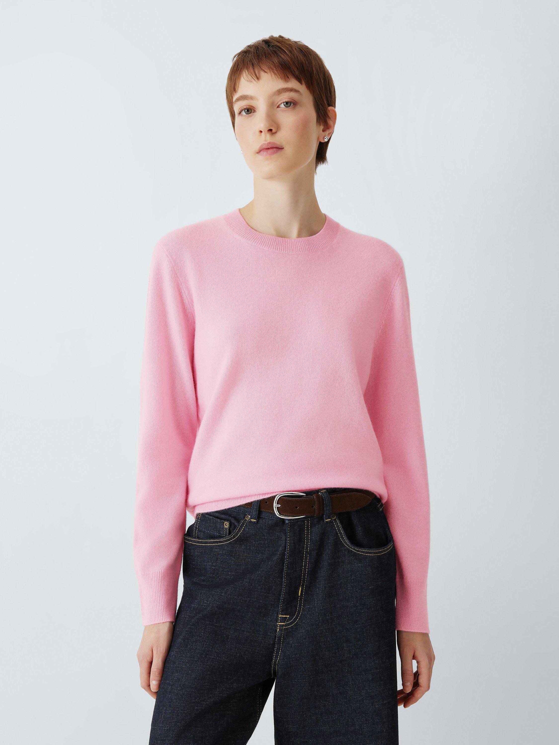 Product image 1 of 6, which shows John Lewis Cashmere Crew Neck Jumper, Pink, 8