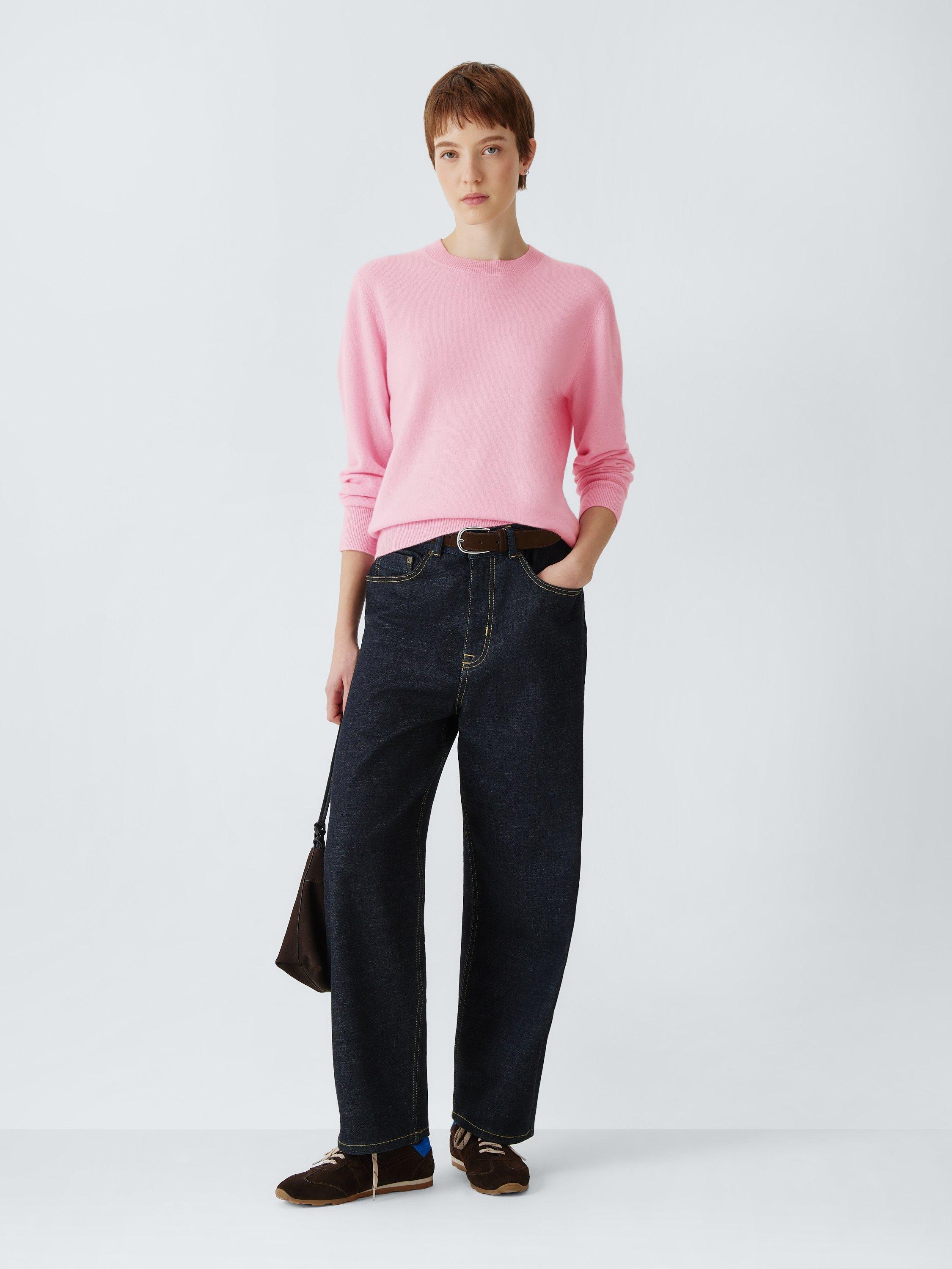 Product image 3 of 6, which shows John Lewis Cashmere Crew Neck Jumper, Pink, 8