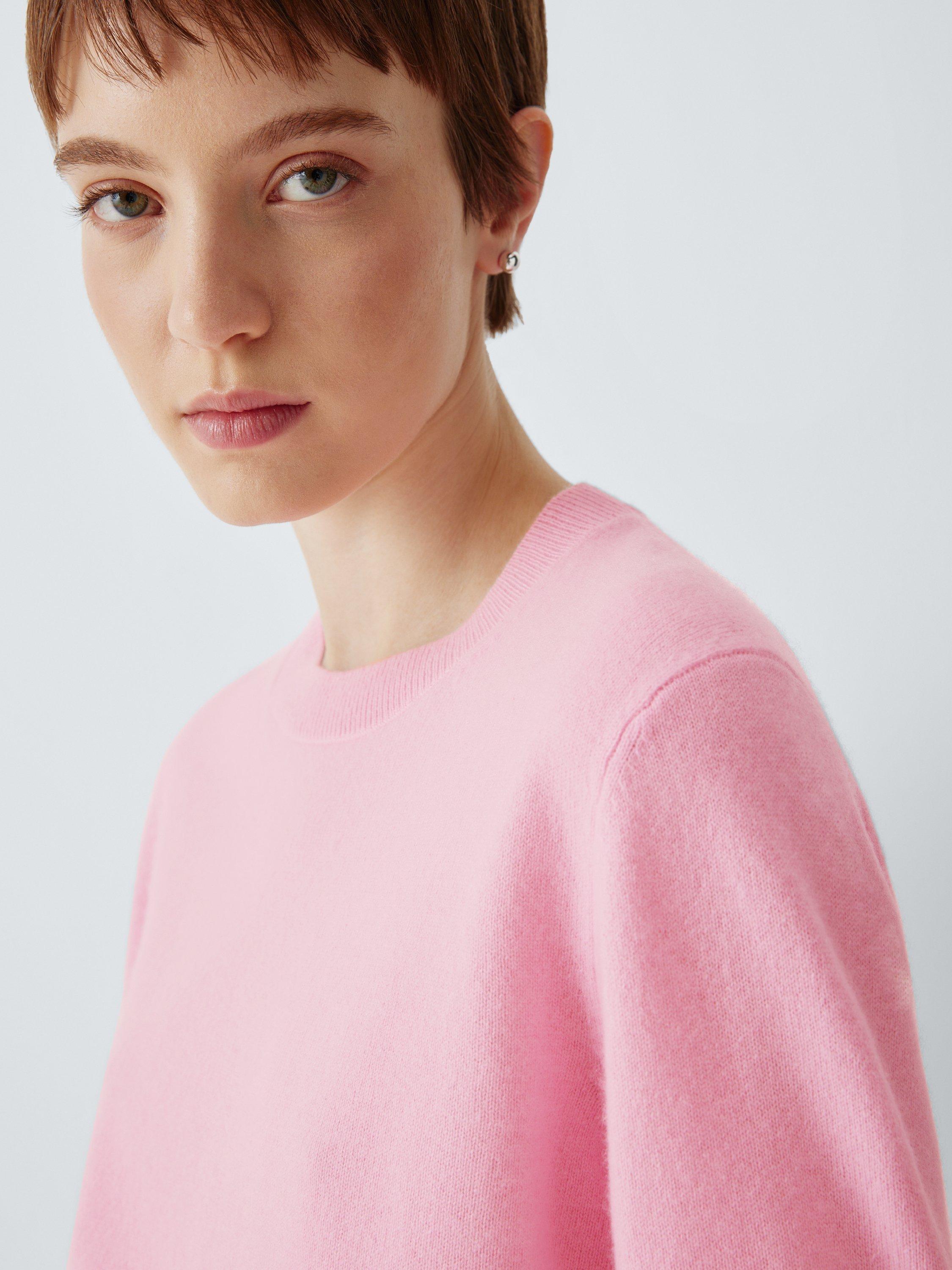 Product image 5 of 6, which shows John Lewis Cashmere Crew Neck Jumper, Pink, 8