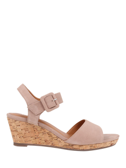 Jones Bootmaker Grazina Leather Wedge Heel Sandals, Beige