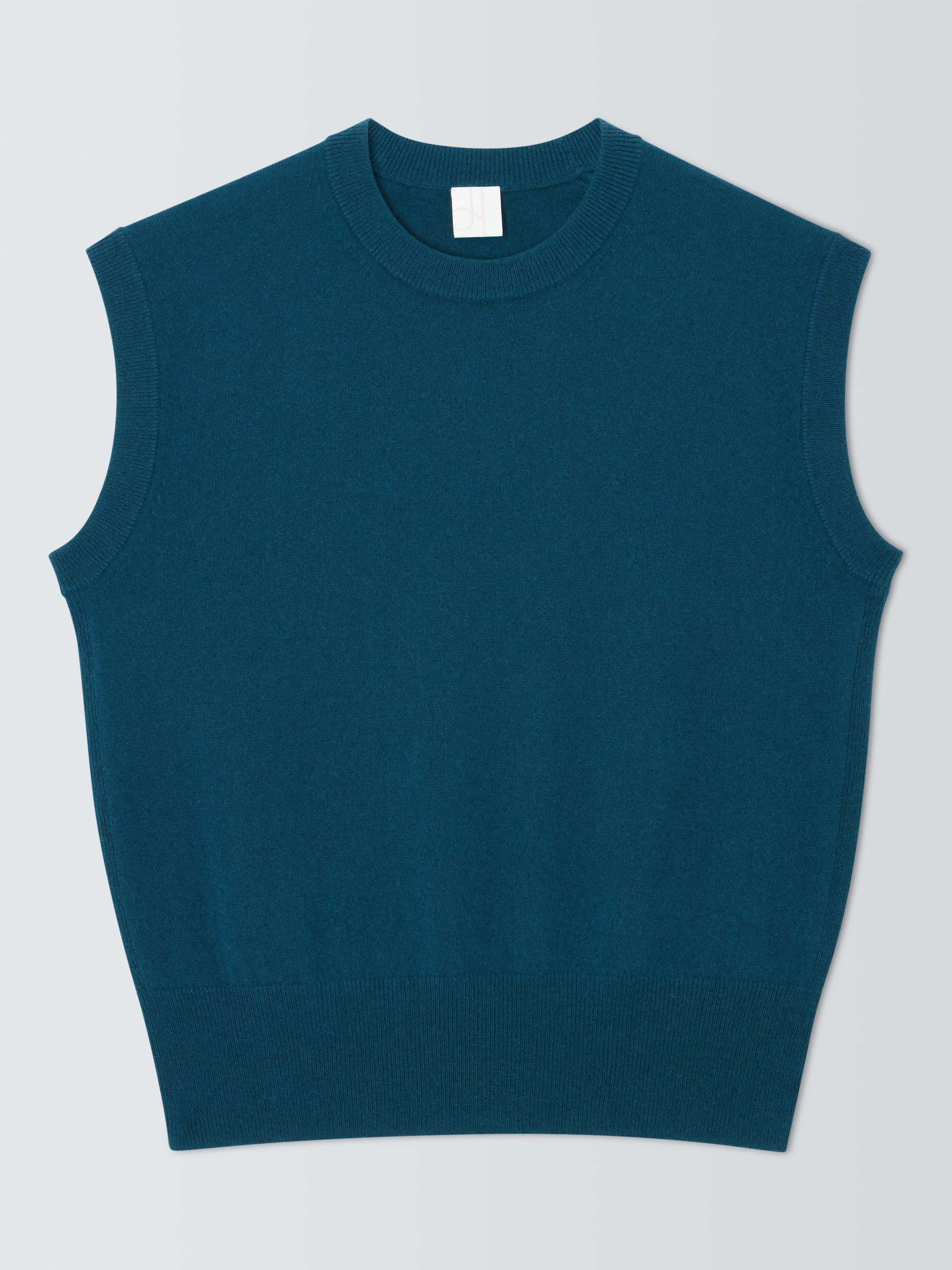 Product image 4 of 6, which shows John Lewis Cashmere Sleeveless Knit Vest, Teal, XS