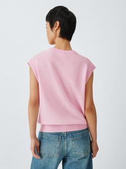 John Lewis Cashmere Crew Neck Cap Sleeve Tank Top - view 2, Pink