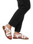 Jones Bootmaker Haliwide Wide Fit Leather Sandals, Silver