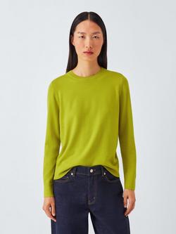 John Lewis Merino Wool Crew Neck Jumper, Lime