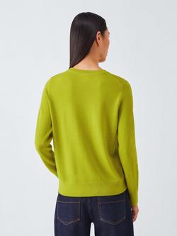 John Lewis Merino Wool Crew Neck Jumper - view 2, Lime
