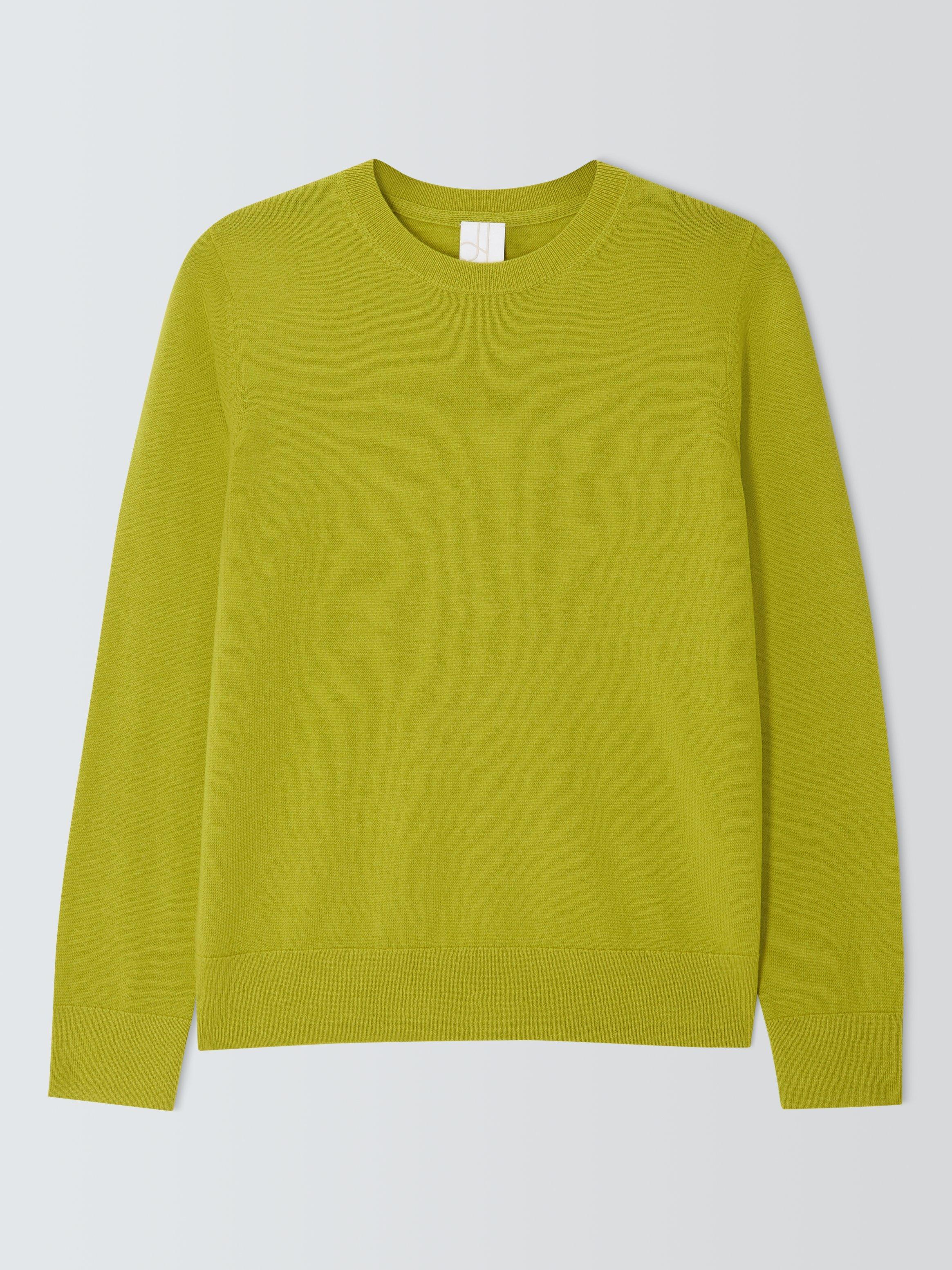 Product image 4 of 6, which shows John Lewis Merino Wool Crew Neck Jumper, Lime, 8