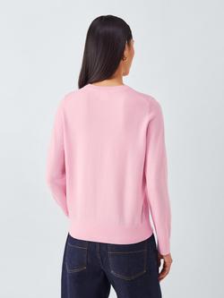 John Lewis Merino Wool Crew Neck Jumper - view 2, Pink