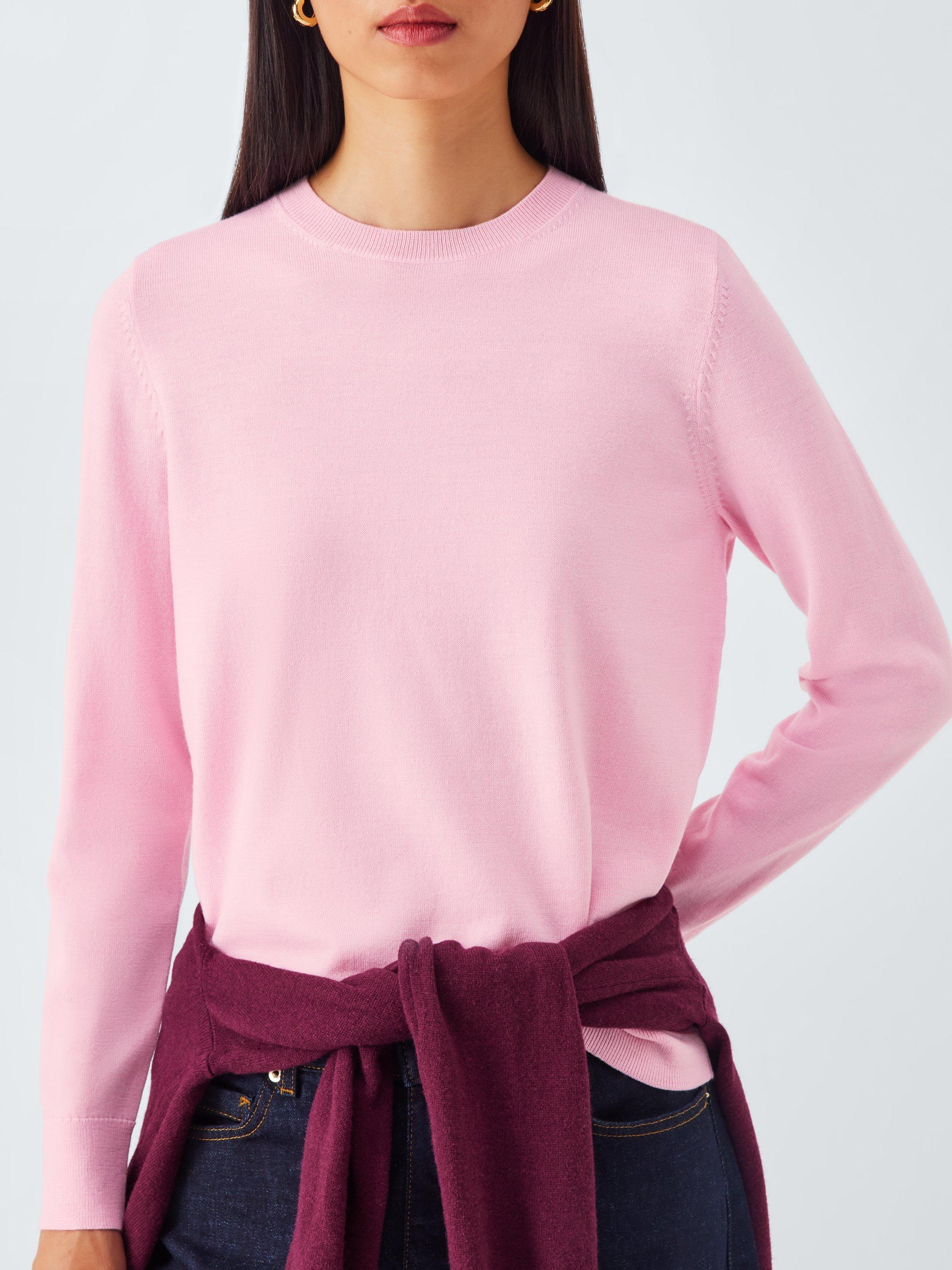Product image 6 of 6, which shows John Lewis Merino Wool Crew Neck Jumper, Pink, 8