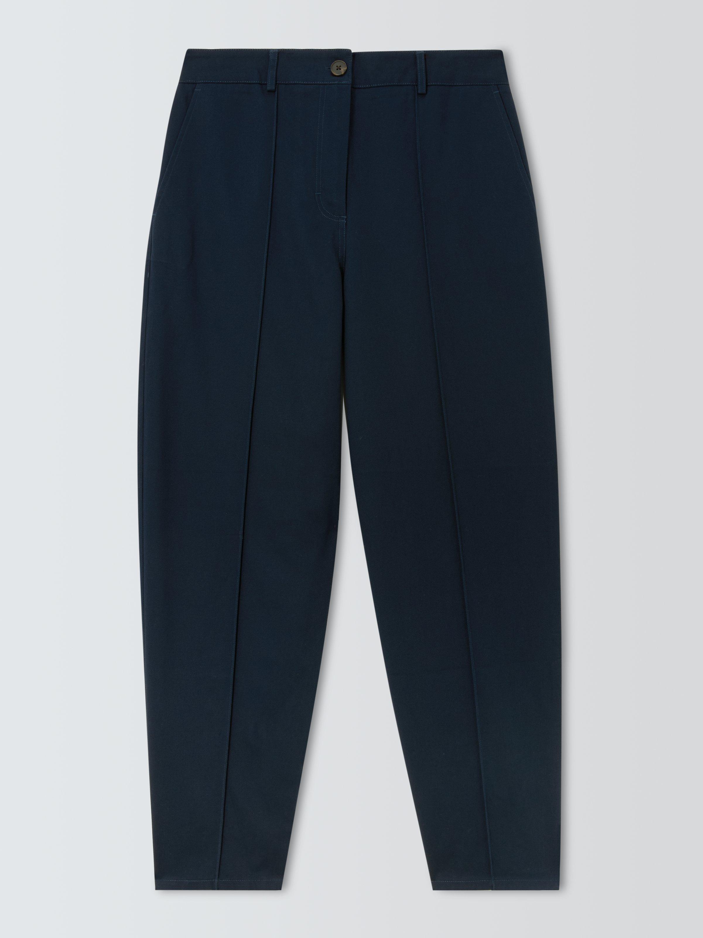 Product image 4 of 7, which shows John Lewis Tapered Leg Twill Trousers, Navy, 8