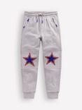 Mini Boden Kids' Cotton Warrior Knee Joggers, Grey Star Knee