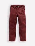 Mini Boden Kids' Cotton Slim Fit Drawstring Trousers, Chestnut