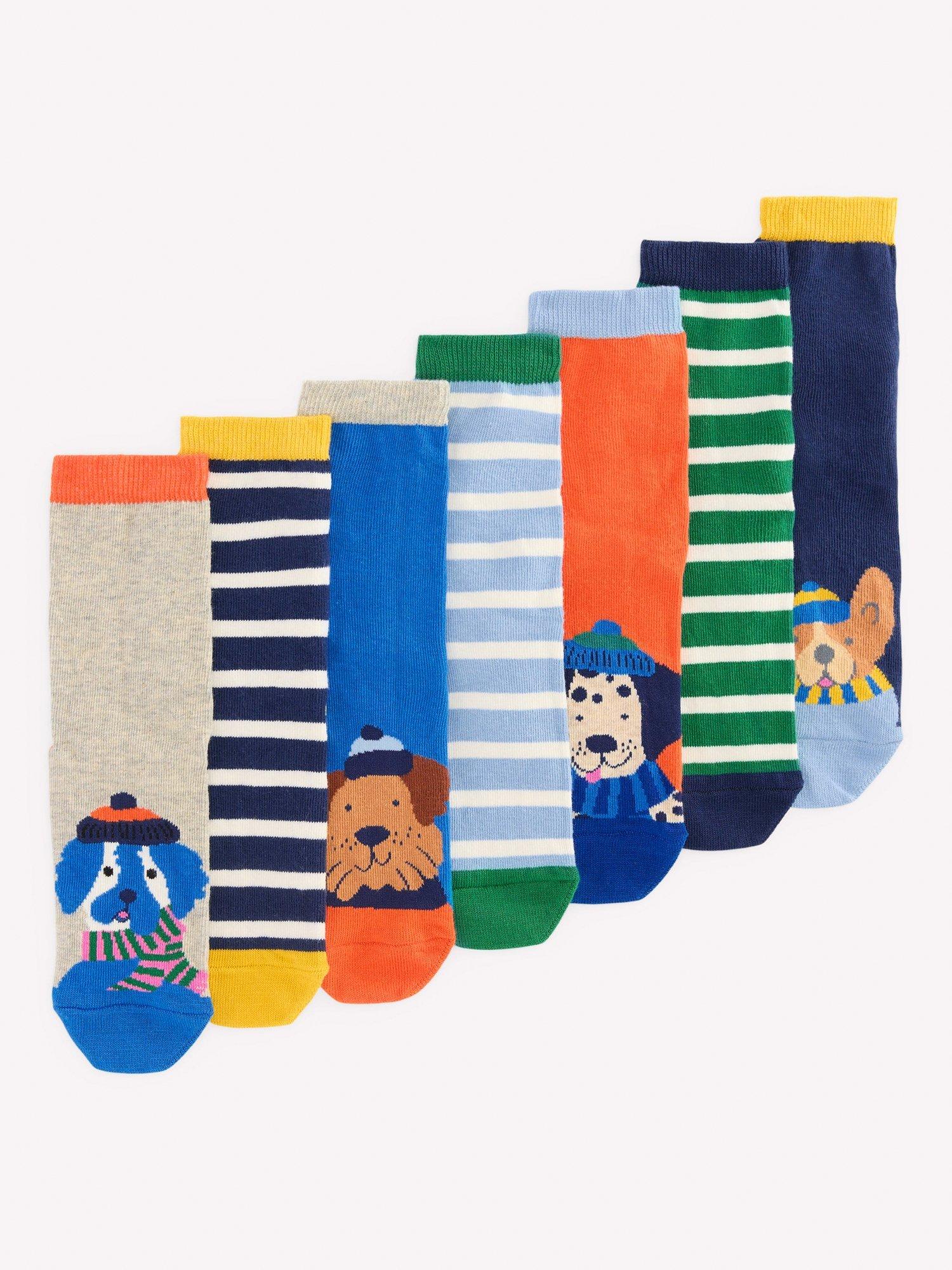 Product image 1 of 2, which shows Mini Boden Mixed Socks, Pack of 7, Multi, 9-12