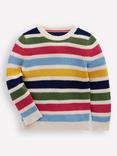Mini Boden Kids' Cotton Crew Neck Jumper, Multi Stripe