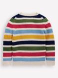 Mini Boden Kids' Cotton Crew Neck Jumper, Multi Stripe