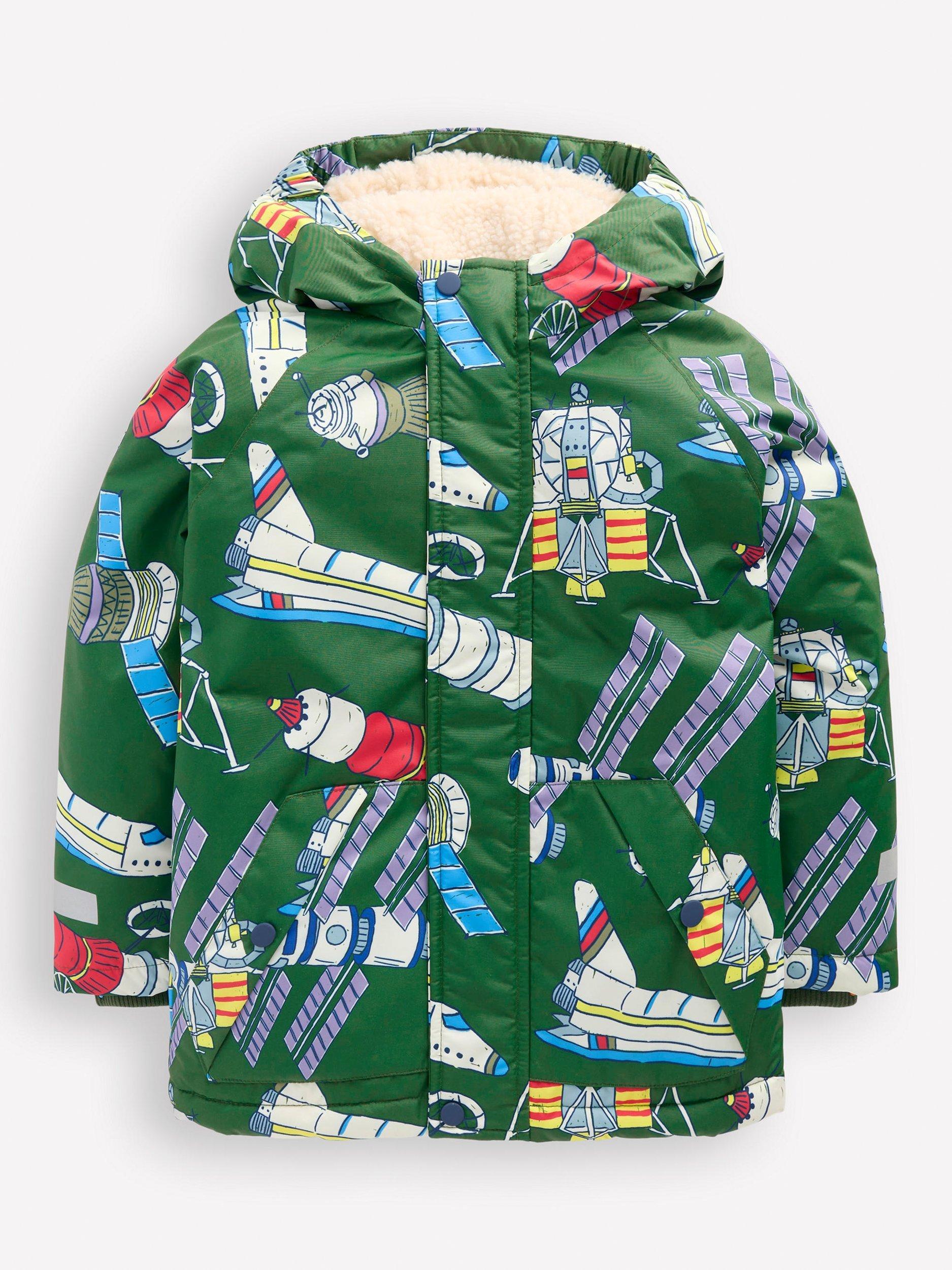Product image 1 of 5, which shows Mini Baden Kids' Borg Lined Anorak, Eden Satellites, 5-6 years