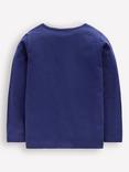 Mini Boden Kids' Star Appliqué Long Sleeve T-Shirt, College Navy Star