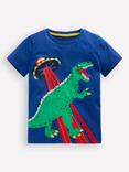 Mini Boden Kids' Cotton Short Sleeved T-Shirt, Dino Space