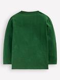 Mini Boden Kids' Cotton Long Sleeved T-Shirt, Shady Green Dragon