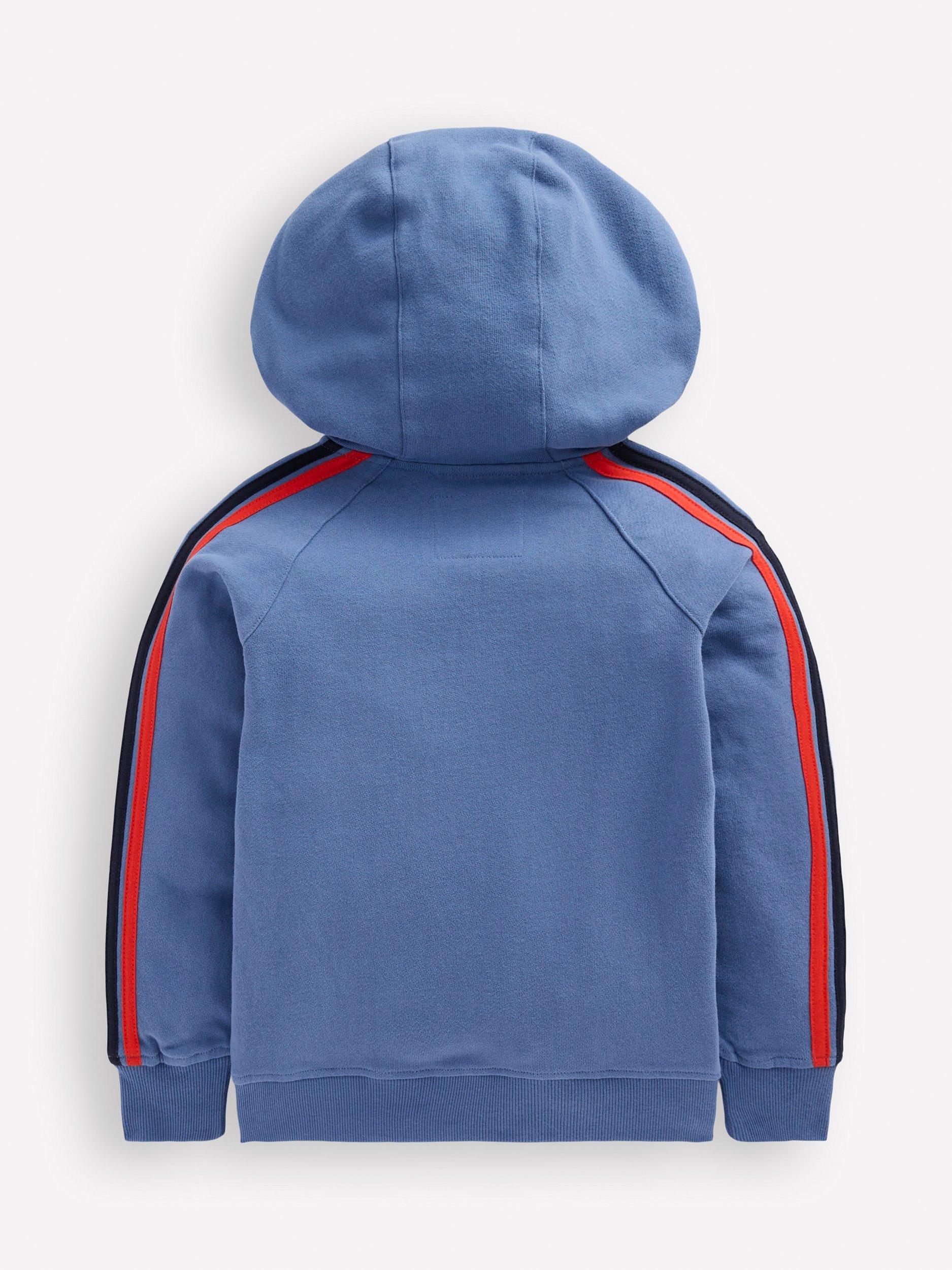 Product image 2 of 3, which shows Mini Boden Kids' Rainbow Zip-up Hoodie, Blue River, 2-3 years