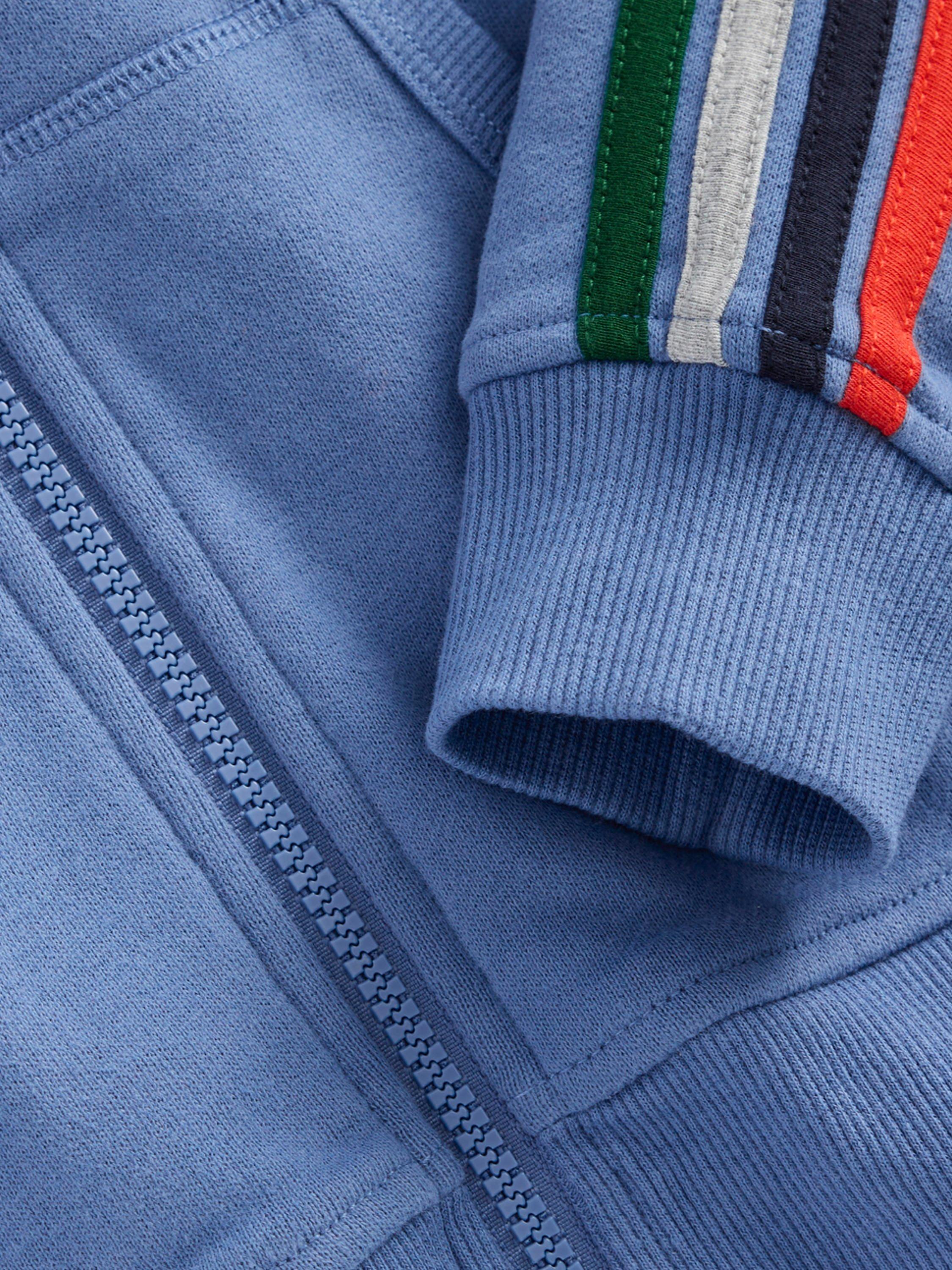 Product image 3 of 3, which shows Mini Boden Kids' Rainbow Zip-up Hoodie, Blue River, 2-3 years