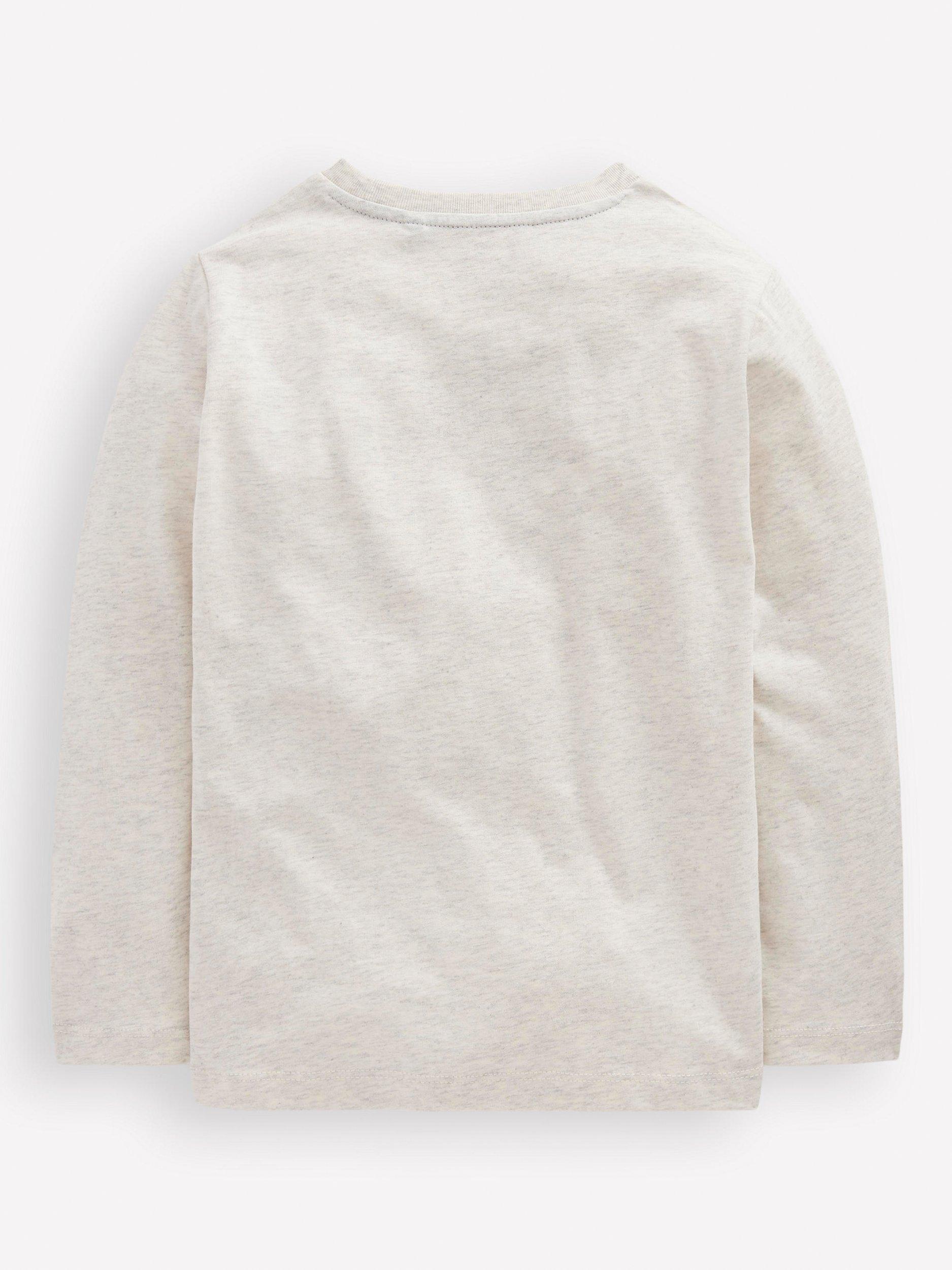 Product image 2 of 3, which shows Mini Boden Kids' Cotton Long Sleeved T-Shirt, Oatmeal Bugs, 2-3 years
