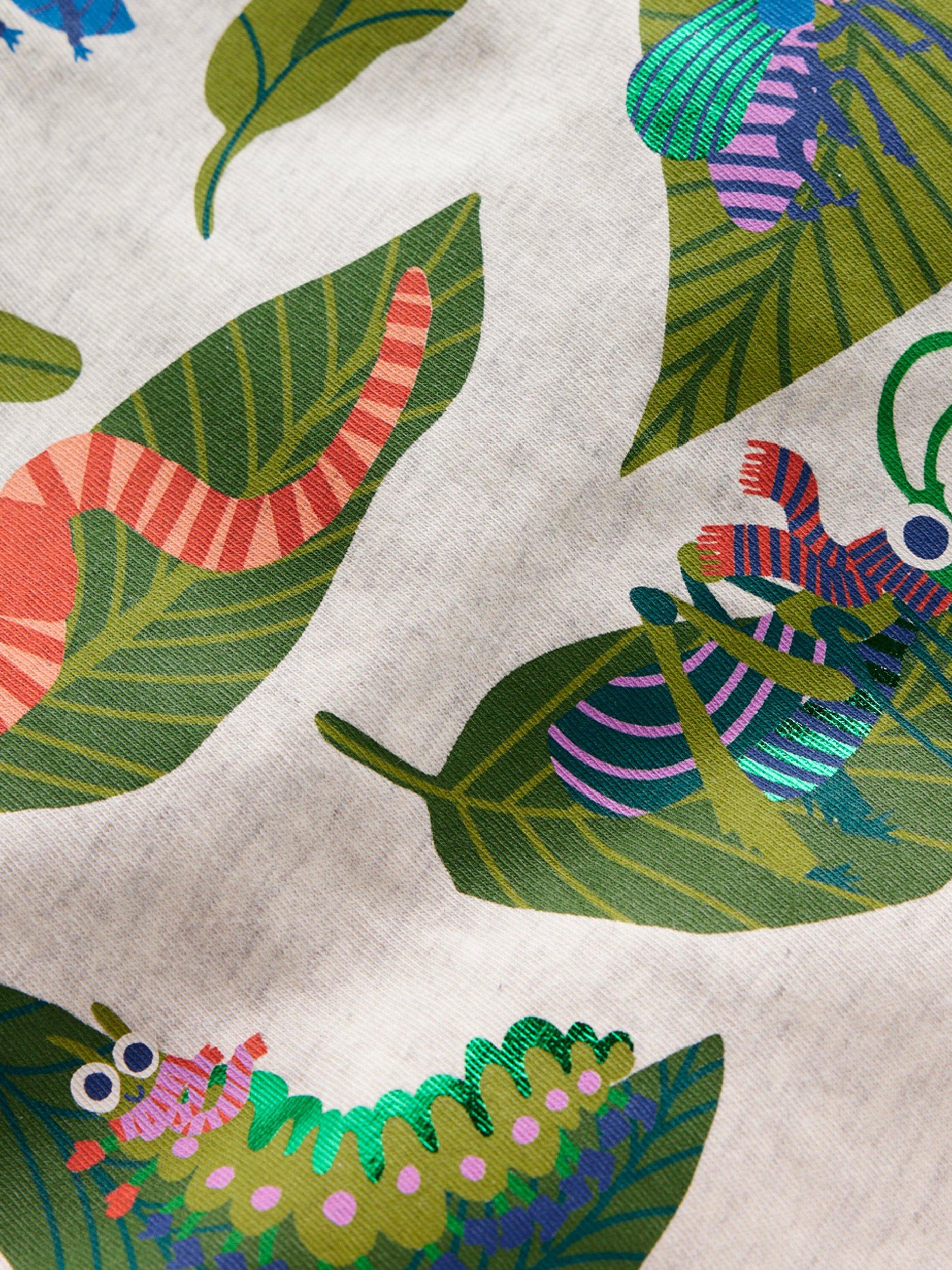 Product image 3 of 3, which shows Mini Boden Kids' Cotton Long Sleeved T-Shirt, Oatmeal Bugs, 2-3 years
