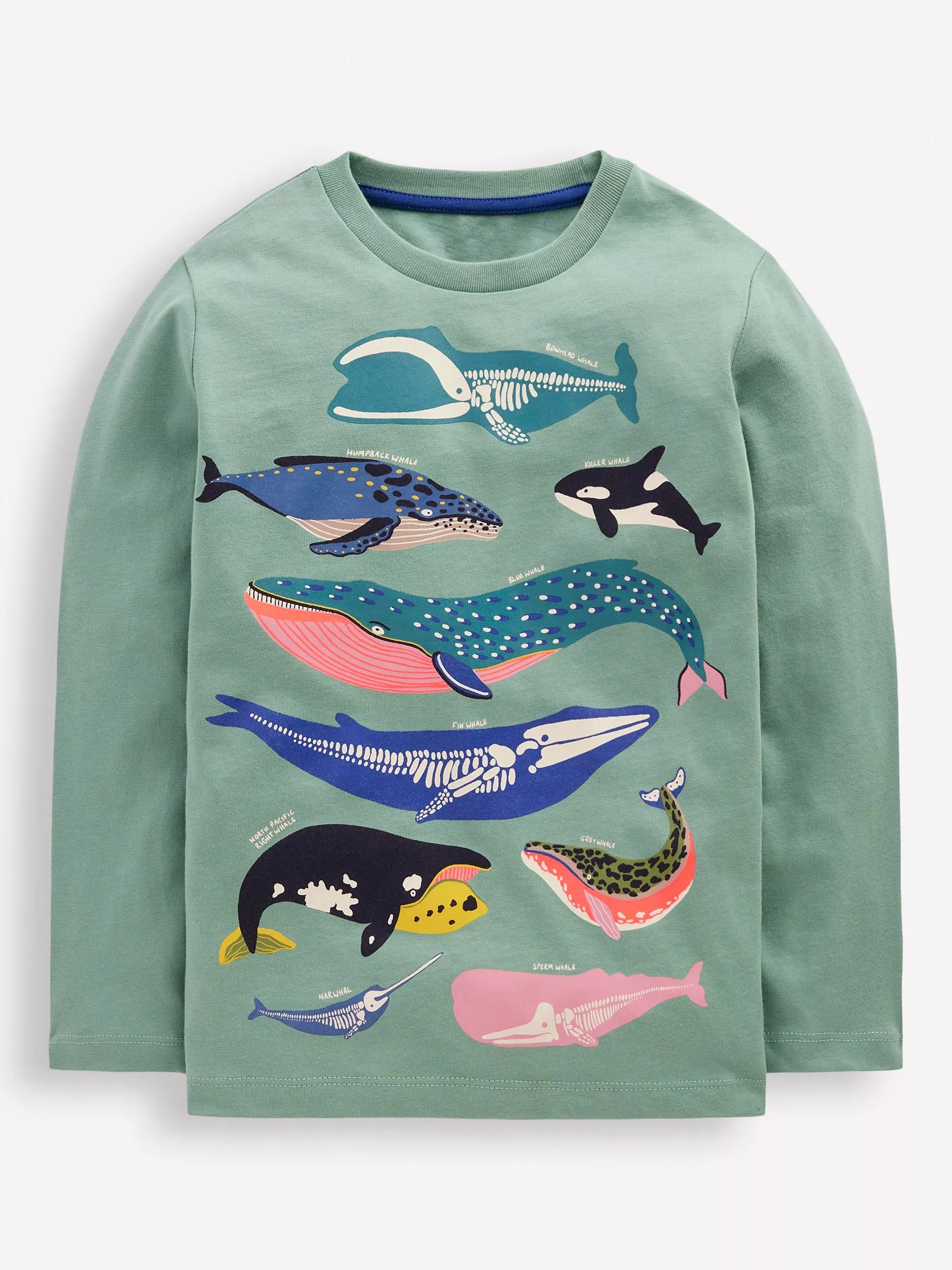 Mini Boden Kids' Cotton Glow In The Dark Long Sleeved T-Shirt