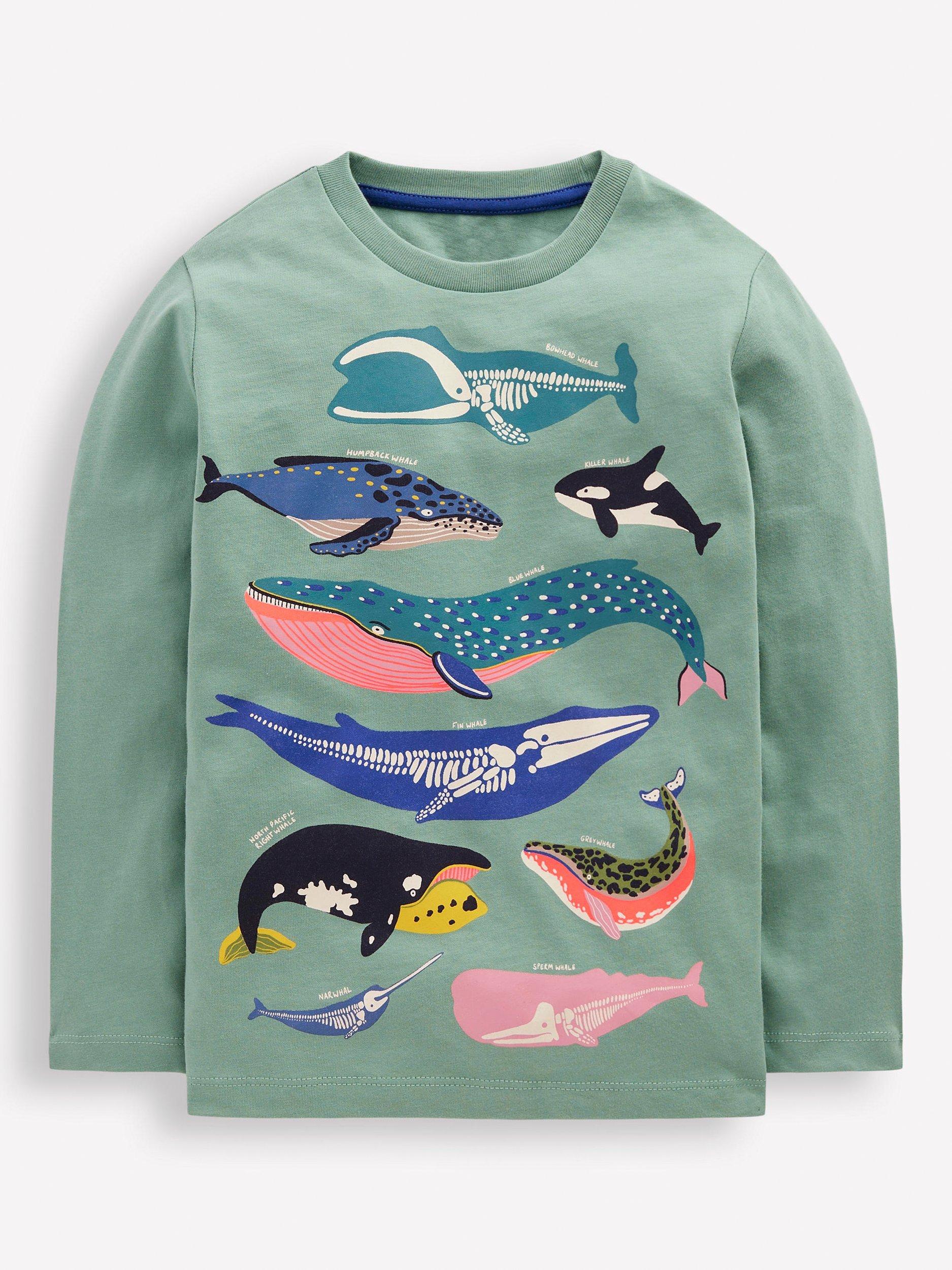 Mini Boden Kids' Cotton Glow In The Dark Long Sleeved T-Shirt