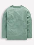 Mini Boden Kids' Cotton Glow In The Dark Long Sleeved T-Shirt, Eucalyptus Whales