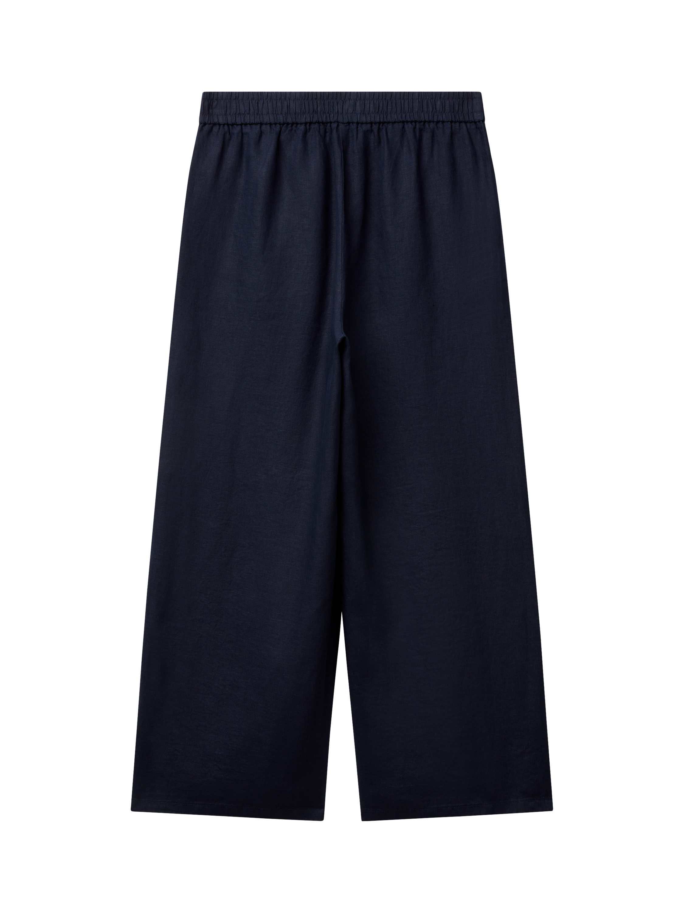 Product image 5 of 5, which shows Benetton Wide Leg Pure Linen Trousers, Mid Blue, XS