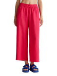 Benetton Wide Leg Pure Linen Trousers, Mid Pink