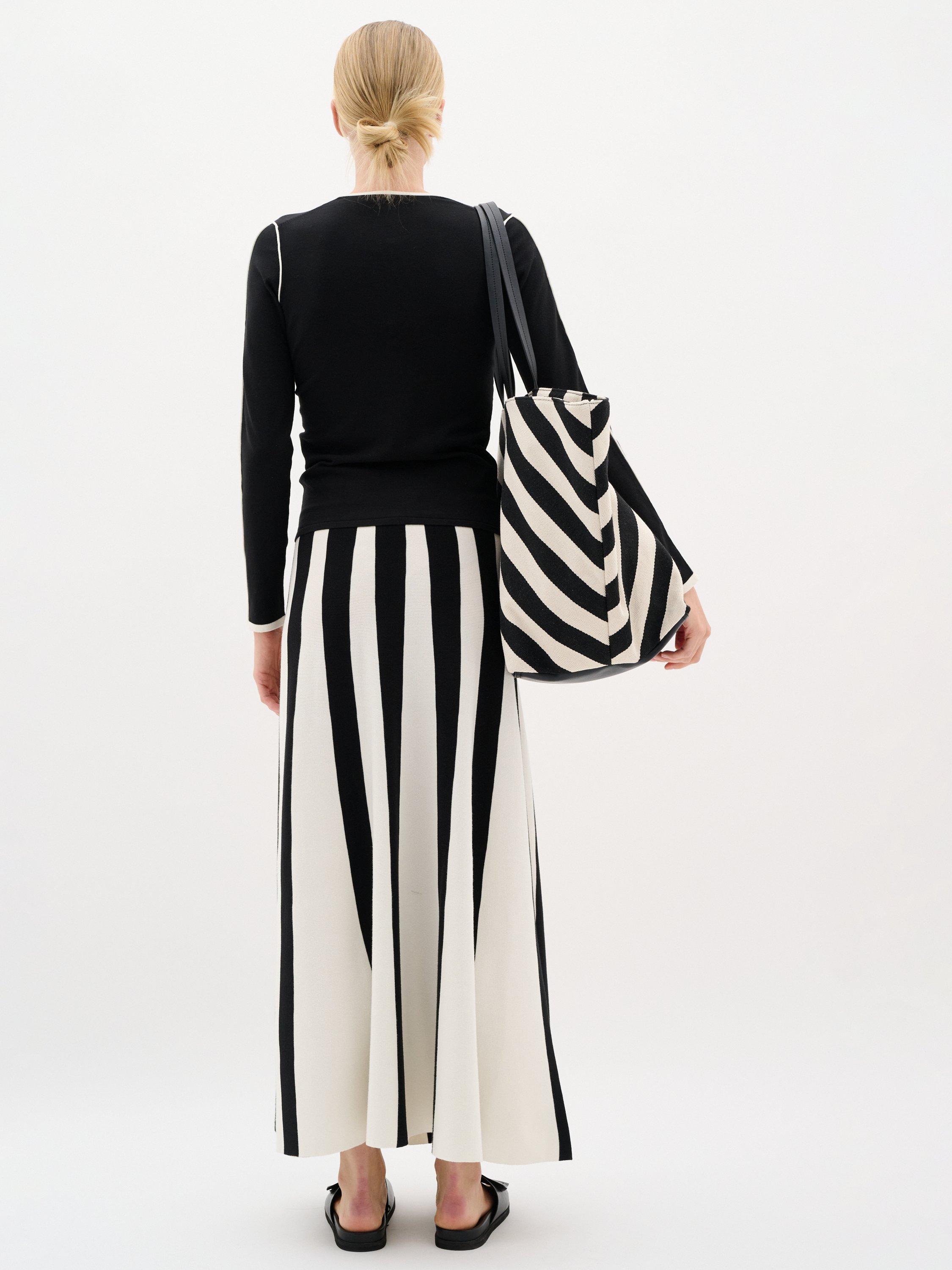 Product image 2 of 5, which shows InWear SaccoIW Long Sleeve Crew Neck Pullover Jumper, Black/White, XS