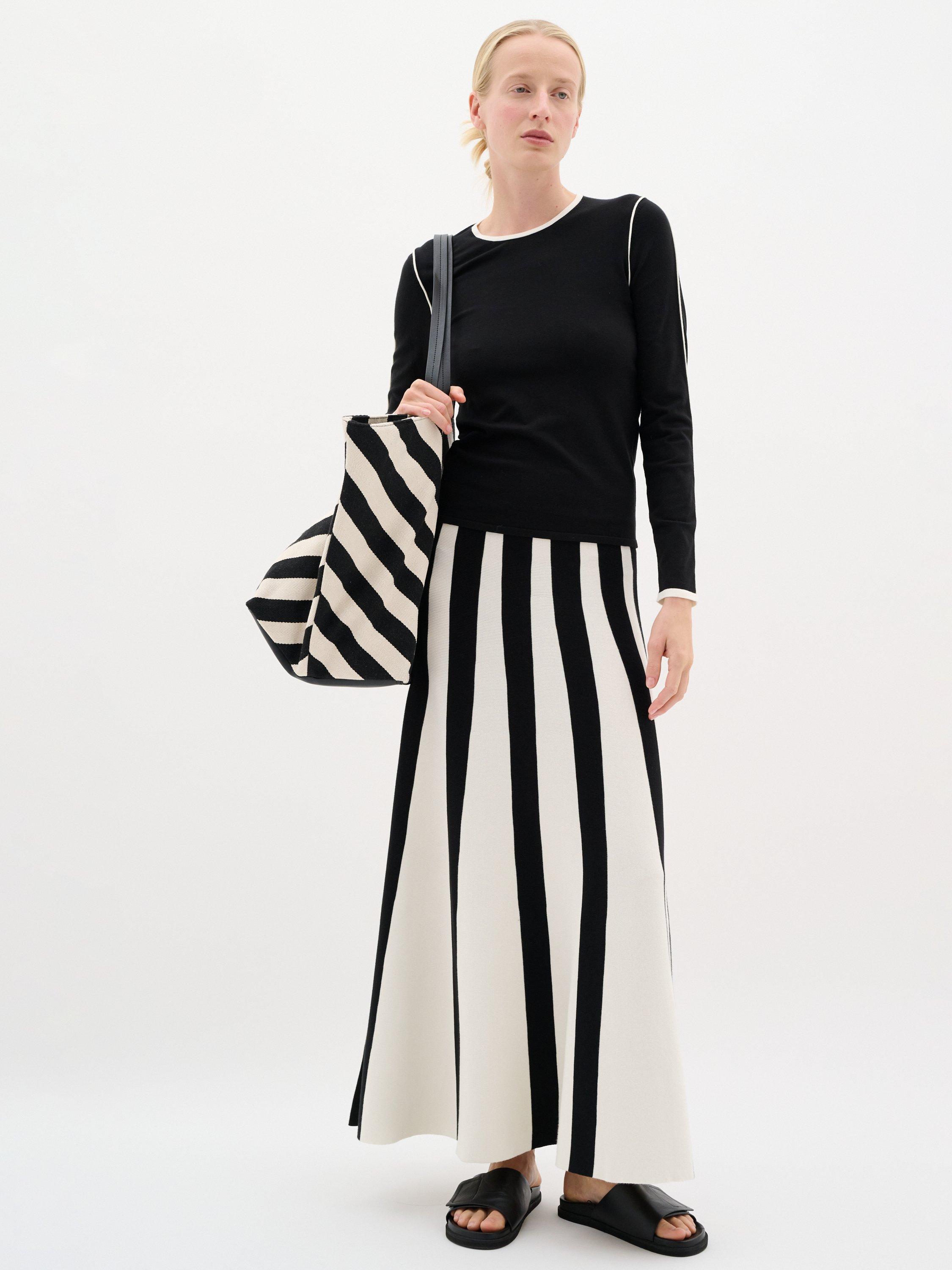 Product image 3 of 5, which shows InWear SaccoIW Long Sleeve Crew Neck Pullover Jumper, Black/White, XS