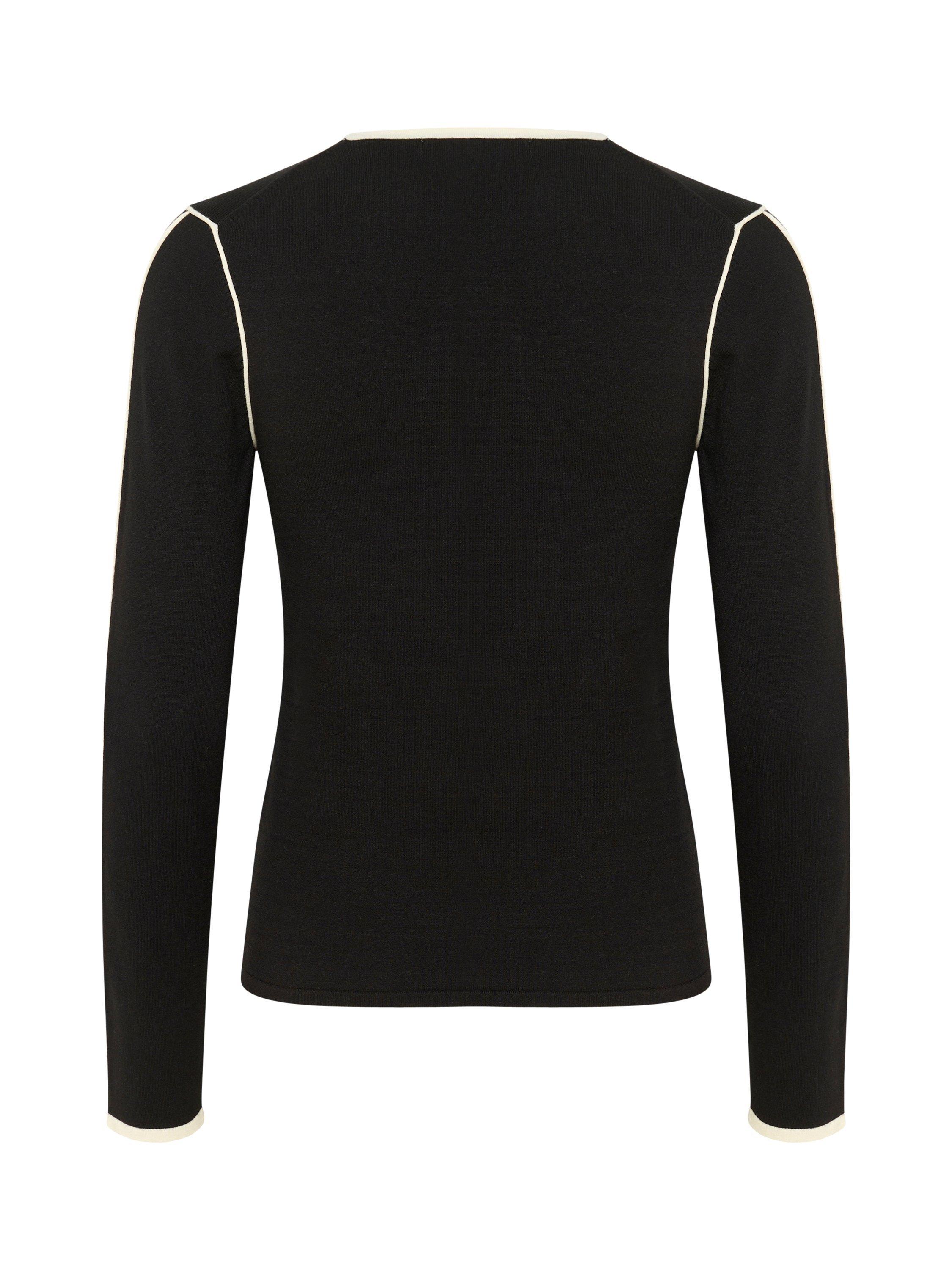 Product image 5 of 5, which shows InWear SaccoIW Long Sleeve Crew Neck Pullover Jumper, Black/White, XS