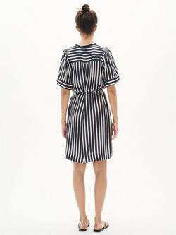 InWear KilloIW V-Neck Striped Short Sleeved Mini Dress - view 2, Blue/Multi