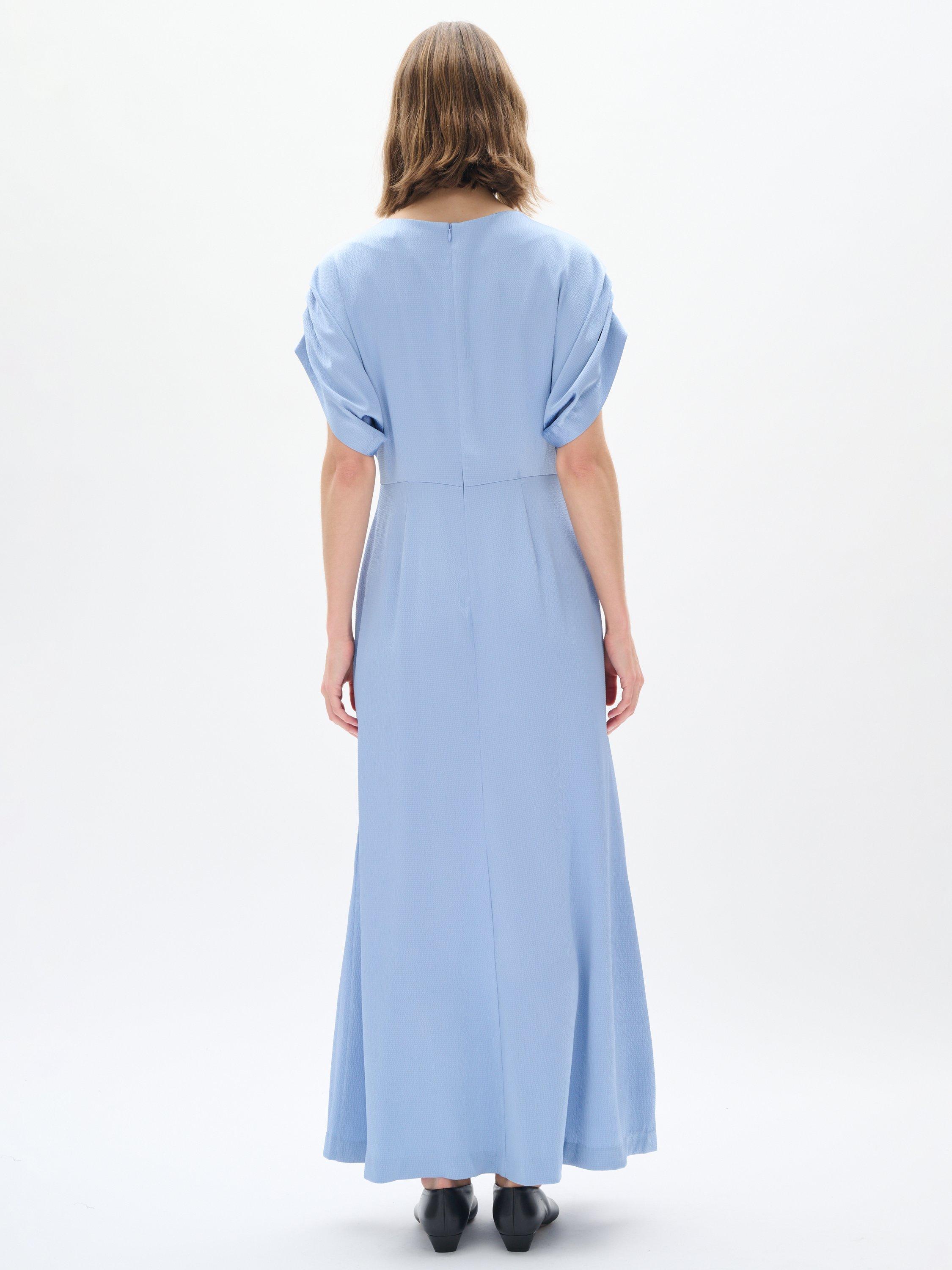 Product image 2 of 6, which shows InWear DakariIW Short Sleeved Flared Midi Dress, Mid Blue, 8