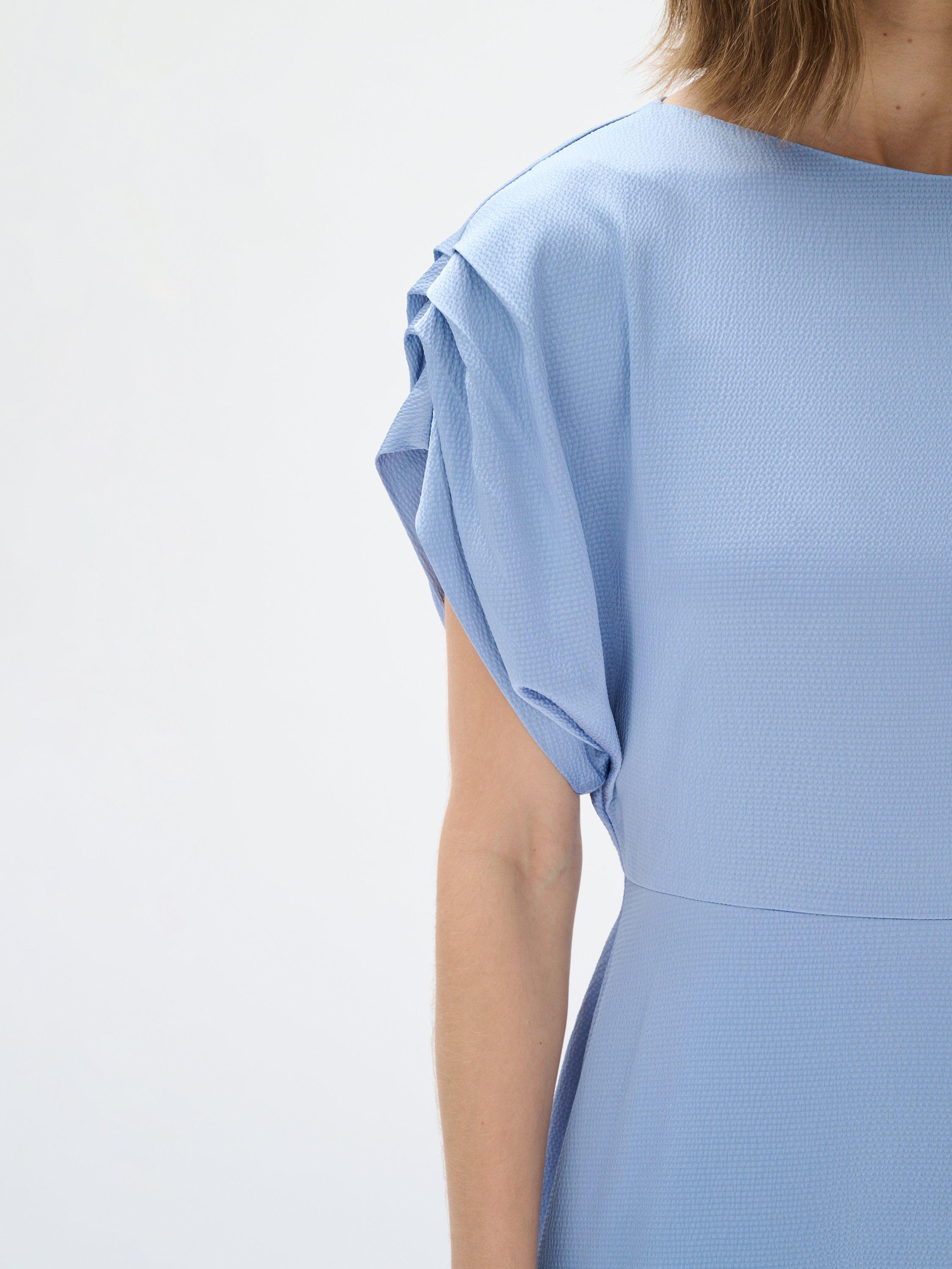 Product image 4 of 6, which shows InWear DakariIW Short Sleeved Flared Midi Dress, Mid Blue, 8
