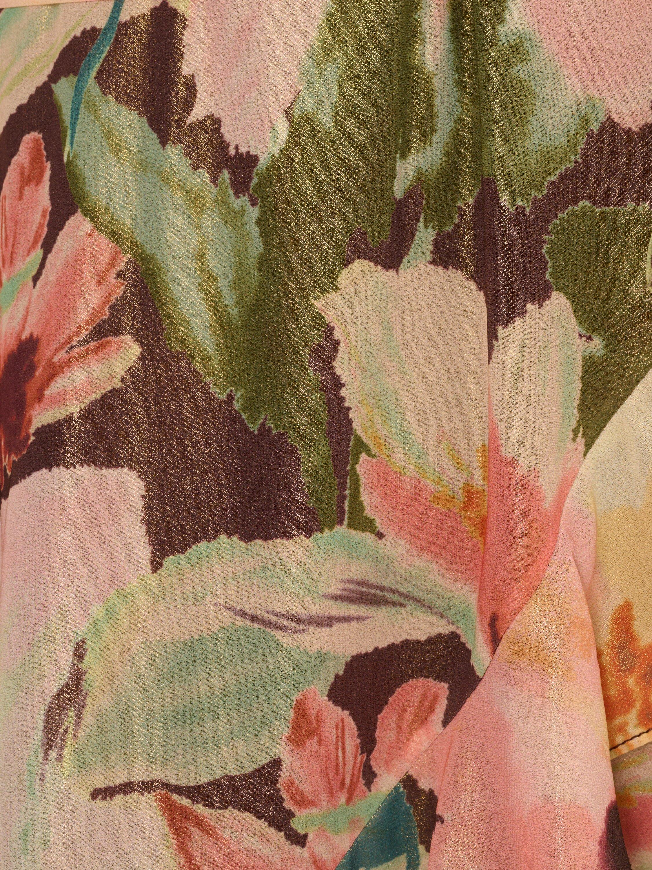 Product image 6 of 6, which shows Adrianna Papell Floral Hi Low Dress, Brown/Multi, 6