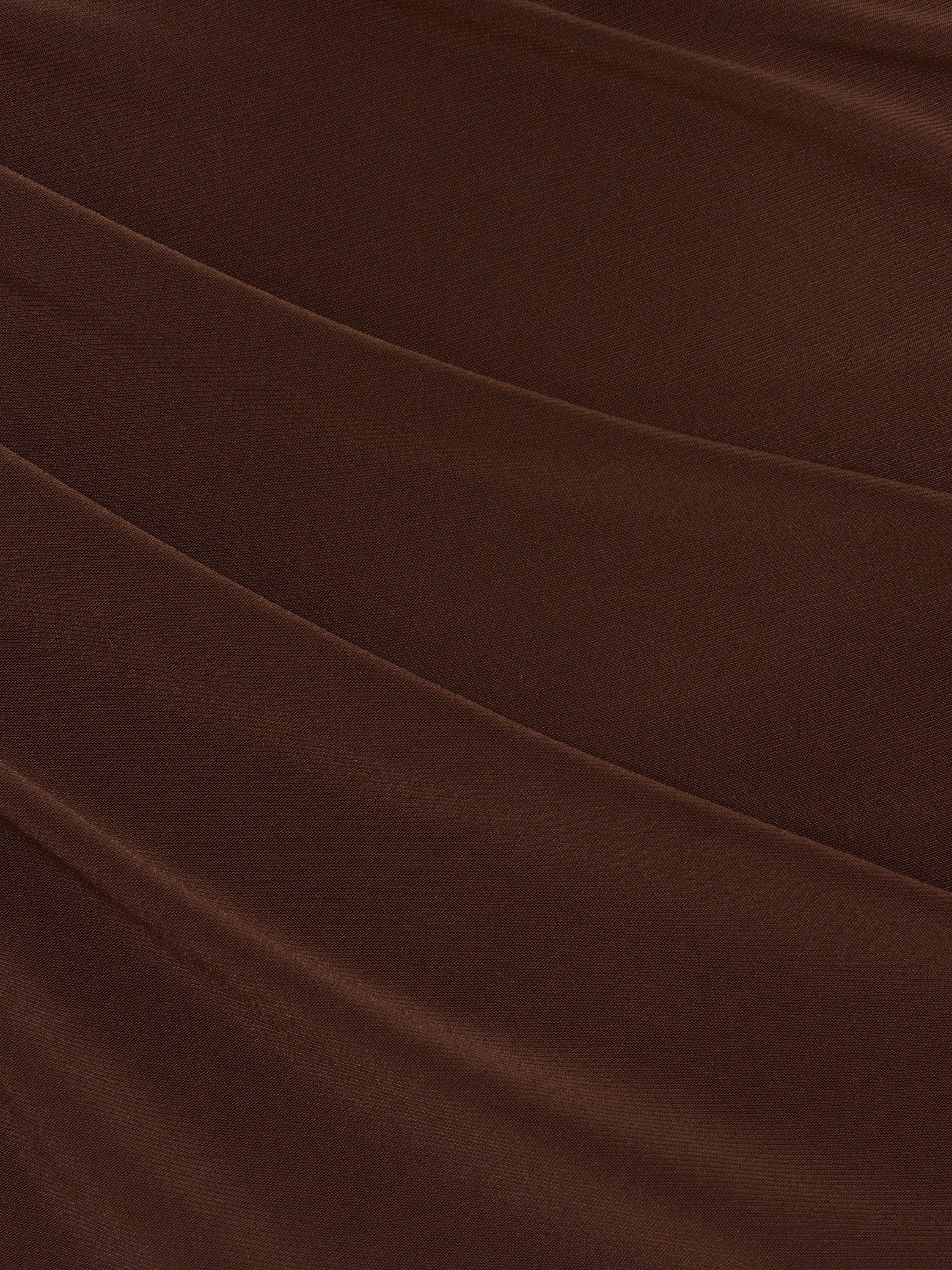 Product image 6 of 6, which shows Adrianna Papell Asymmetric Neck Jersey Column Maxi Dress, Chocolate, 6