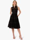 Adrianna Papell Corded Lace Cotton Blend Midi Shirt Dress