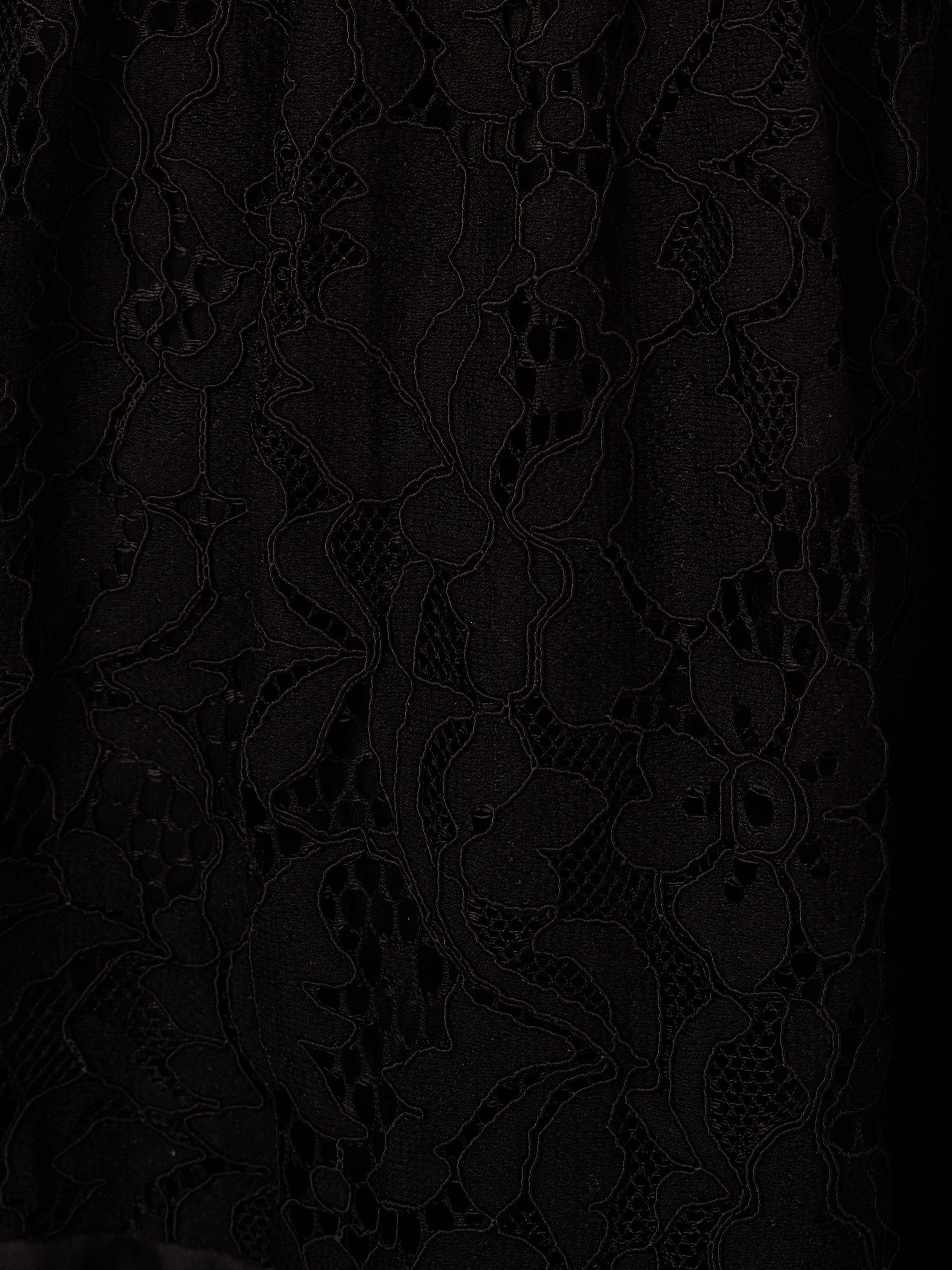 Product image 6 of 6, which shows Adrianna Papell Corded Lace Cotton Blend Midi Shirt Dress, Black, 6