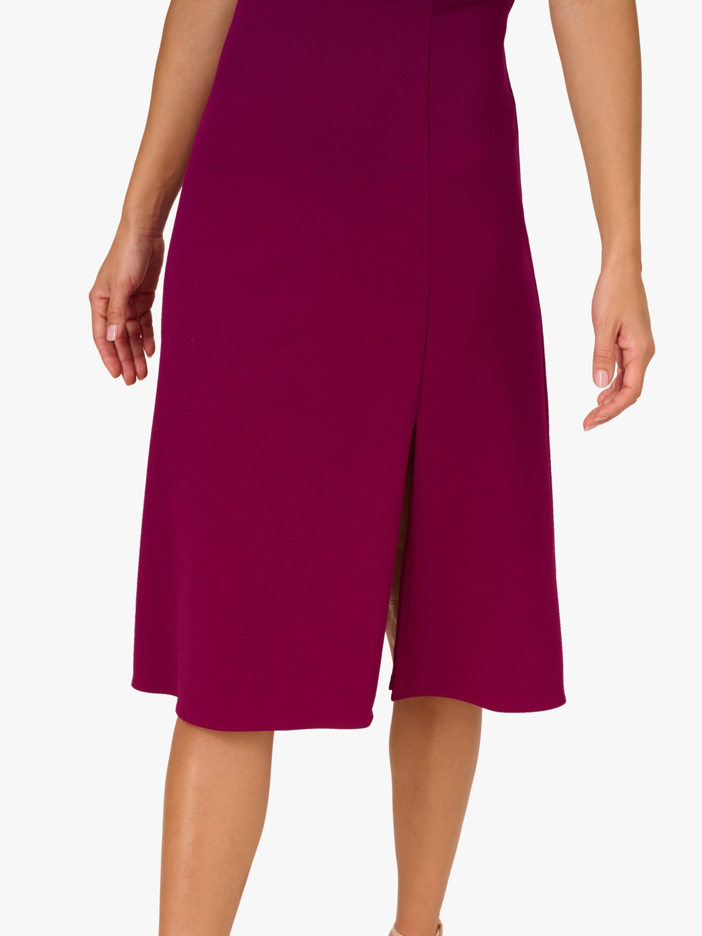 Product image 5 of 6, which shows Adrianna Papell Ruffle Bodice Crepe Dress, Wildberry, 6