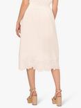Adrianna Papell Crinkled Flower Embroidered Hem A-Line Midi Skirt