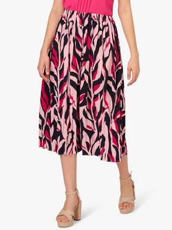 Adrianna Papell Abstract Leaf Midi Skirt, Navy/Pink, Navy/Pink
